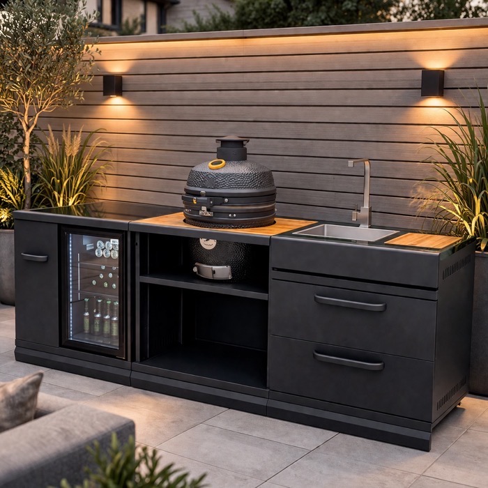 Grllr Outdoor kitchen with Kamado