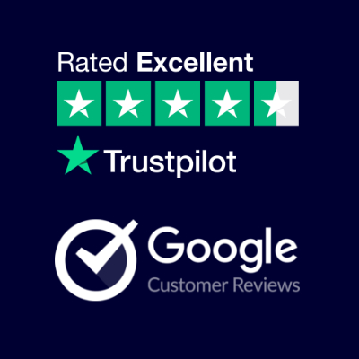 We're rated Excellent on Trustpilot and Google